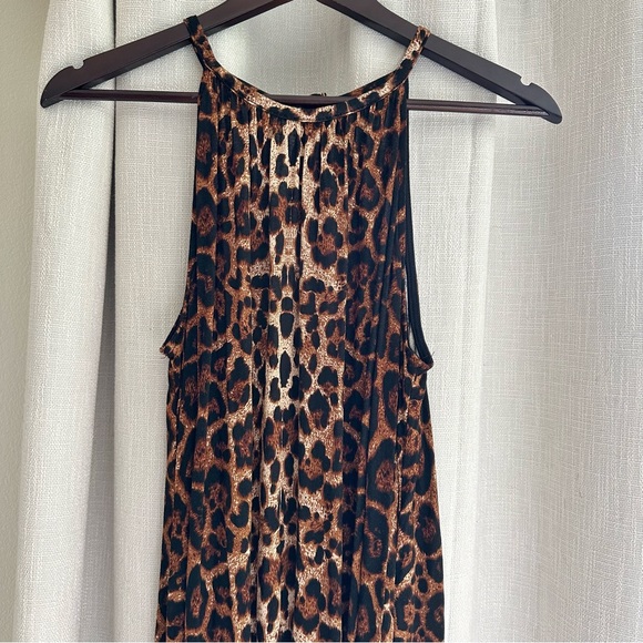 Stilletto’s Maxi Dress Animal Print Size Medium Tank Leopard Slit Summer - Picture 1 of 7